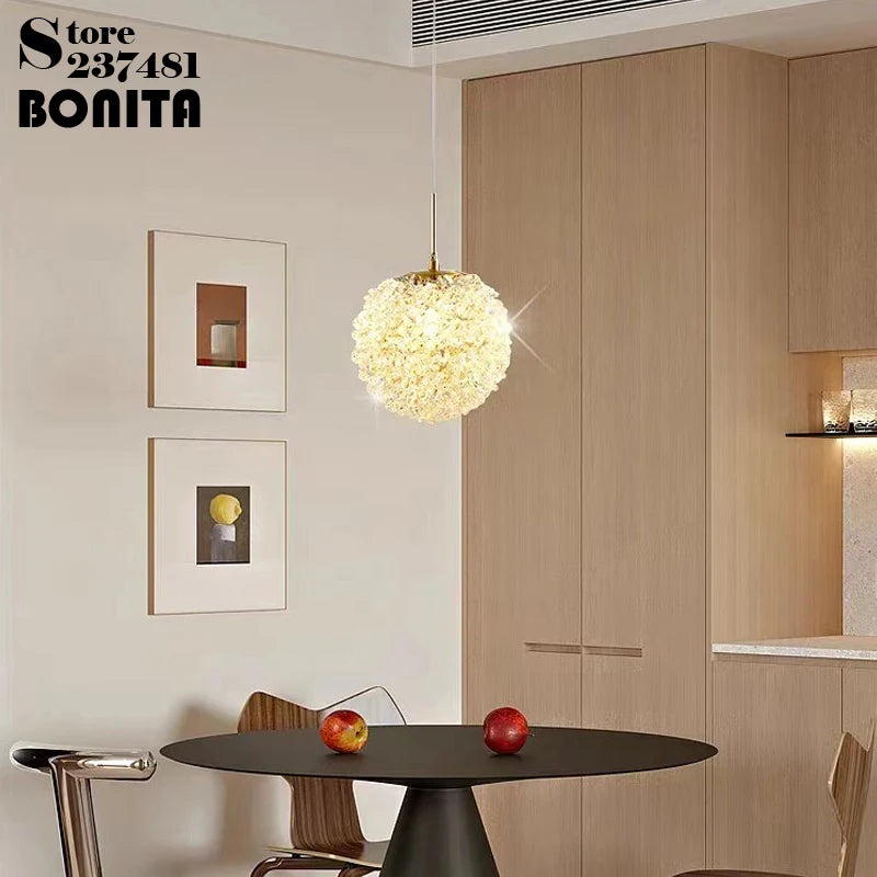 suspension en cristal k9 forme de fleur design moderne et luxueux - vue 6 sur 10