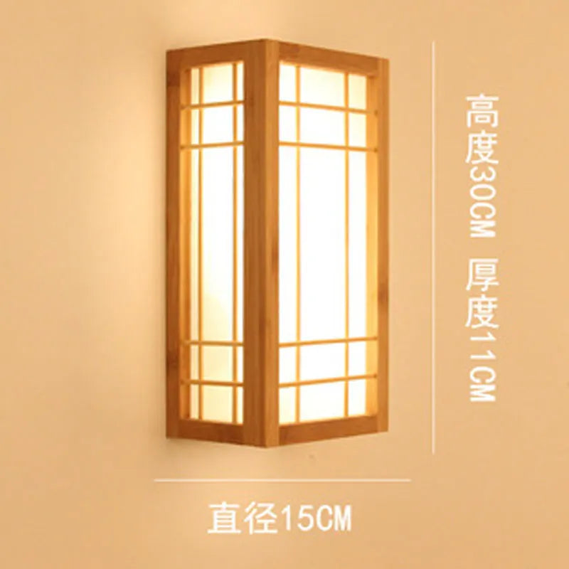 applique murale led en bambou naturel pour hôtel créative