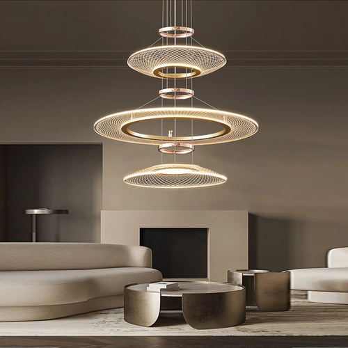 Plafonniers pour salon double lampes suspendues pour cuisine île hôtel Restaurant lustres LED Suspension - vue 4 sur 11