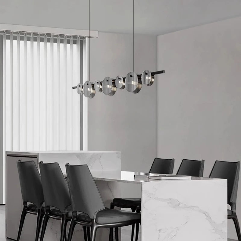 lustre moderne en fer et verre pour décoration intérieure - vue 5 sur 12
