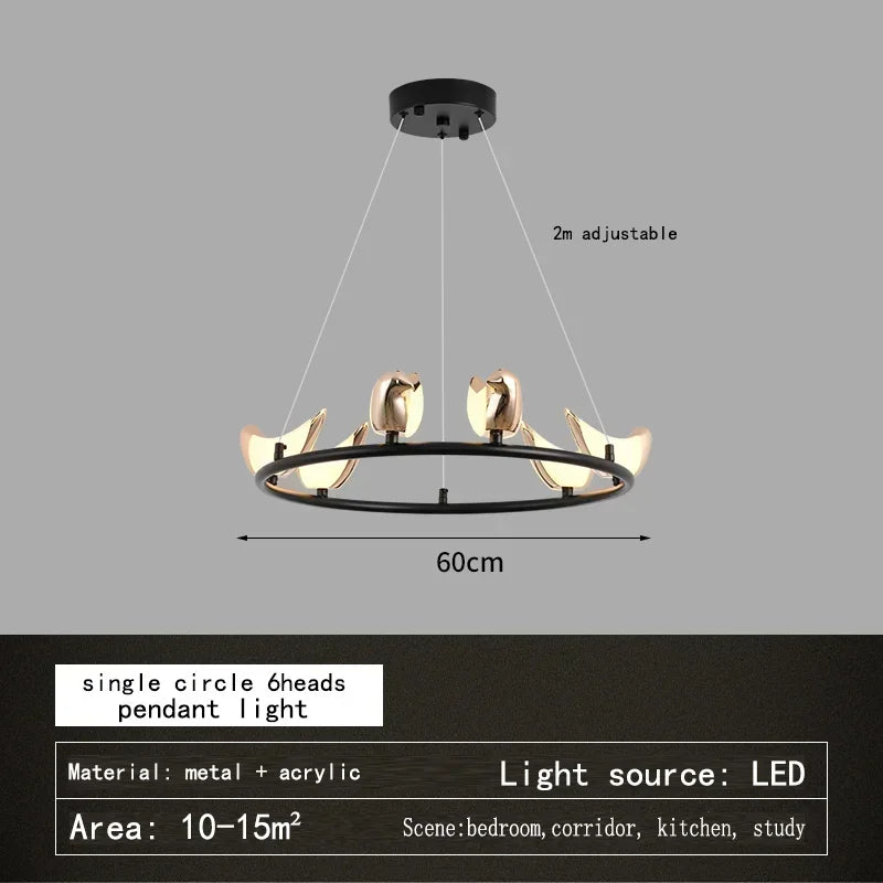 suspension créative en forme d'oiseau pour décoration moderne - vue 11 sur 13