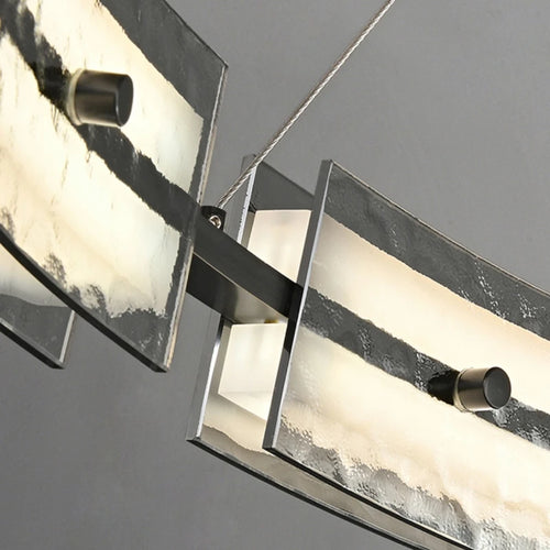 suspension en fer minimaliste avec verre ondulé pour intérieur moderne - vue 5 sur 7