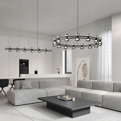 lustre créatif en cuivre et verre design moderne léger - vue 4 sur 12