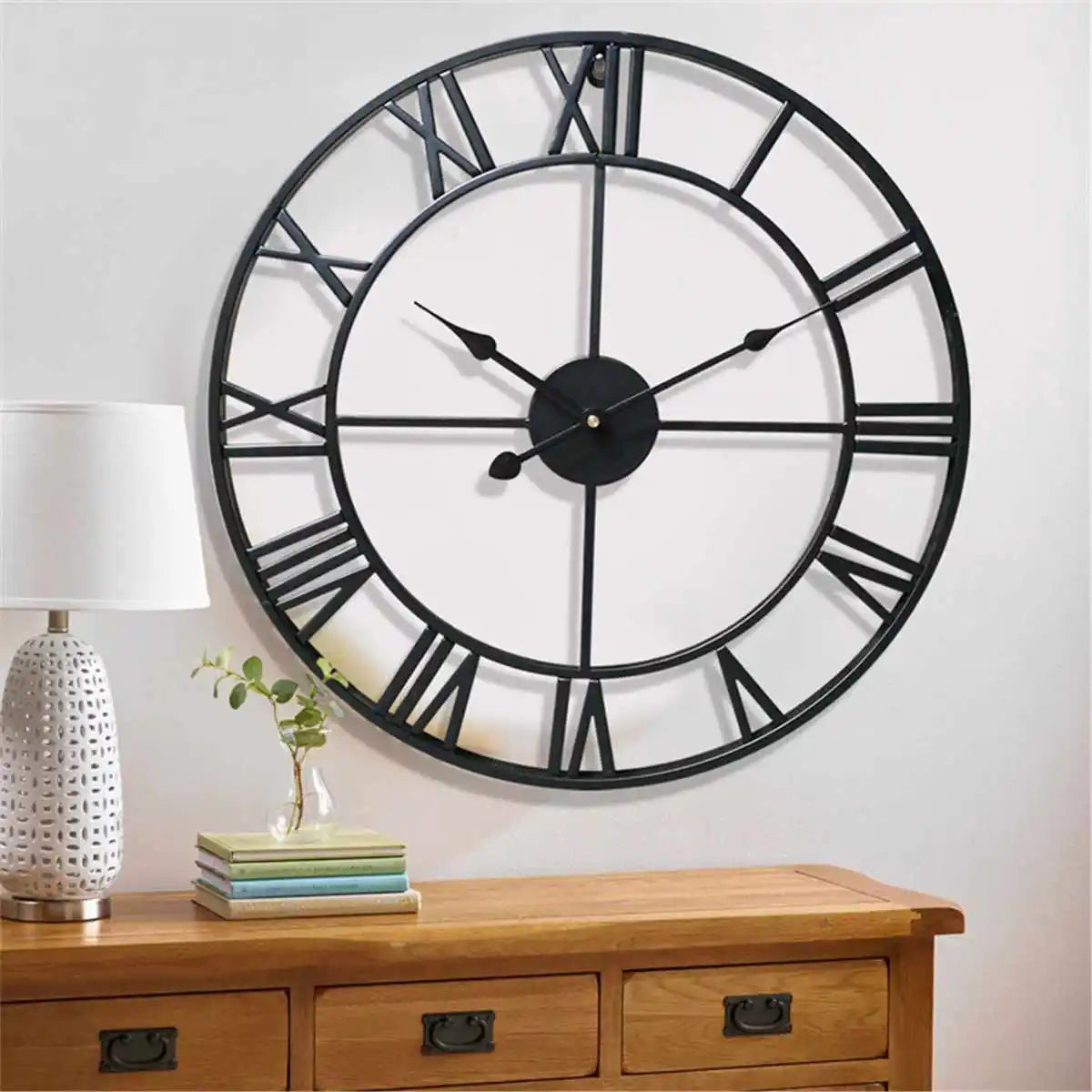 horloge murale 3D rétro en métal style nordique silencieuse et précise - vue 3 sur 8