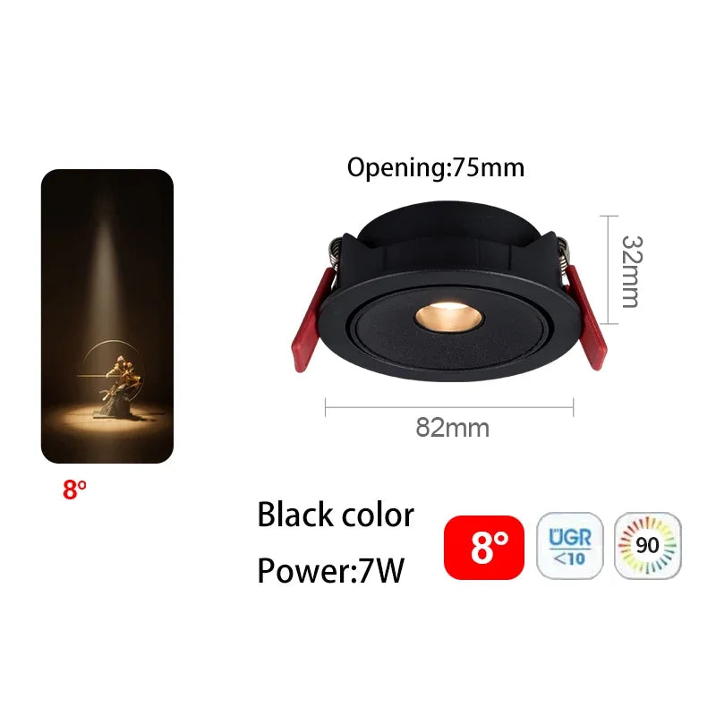 spot led ultra fin à angle de faisceau pour éclairage intérieur
