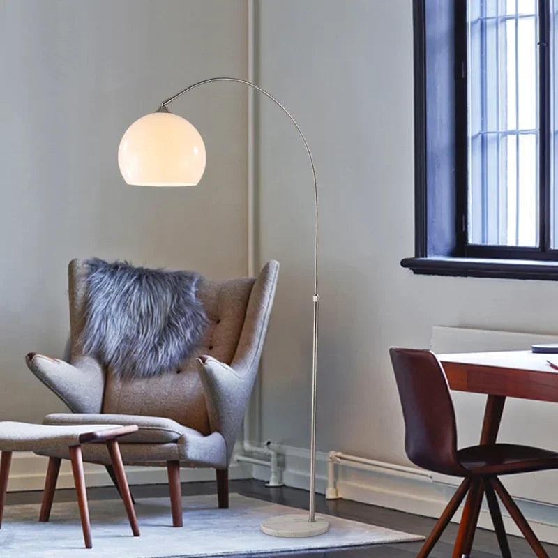 lampadaire incurvé nordique créatif en acier inoxydable pour intérieur - vue 5 sur 8