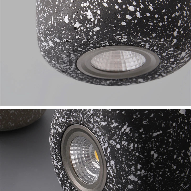 suspension moderne en ciment industriel led nordique