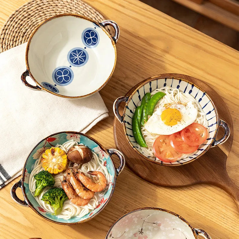 bols à riz japonais en porcelaine motif floral - vue 2 sur 7