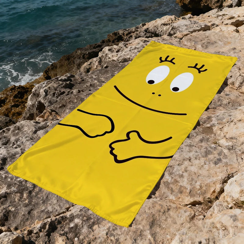 serviette de plage barbapapa motif cartoon sechage rapide