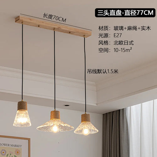 lustre nordique japonais trois têtes style bûche pour intérieur créatif - vue 14 sur 13
