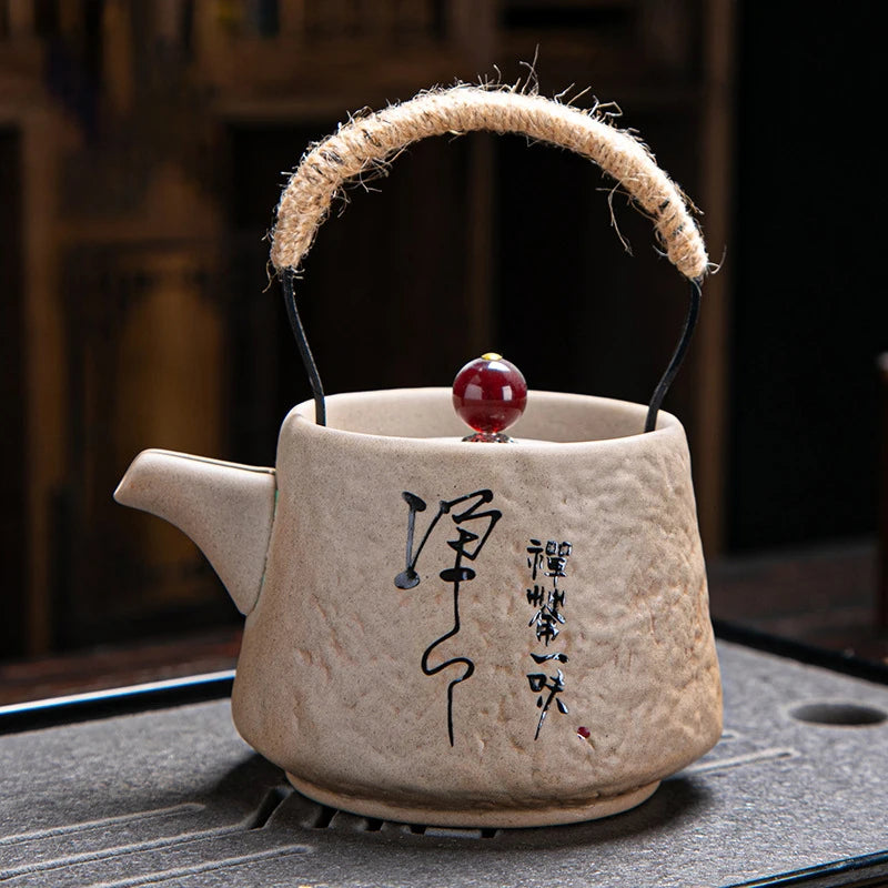 Service thé japonais kungfu céramique théière tasses rétro - vue 2 sur 7