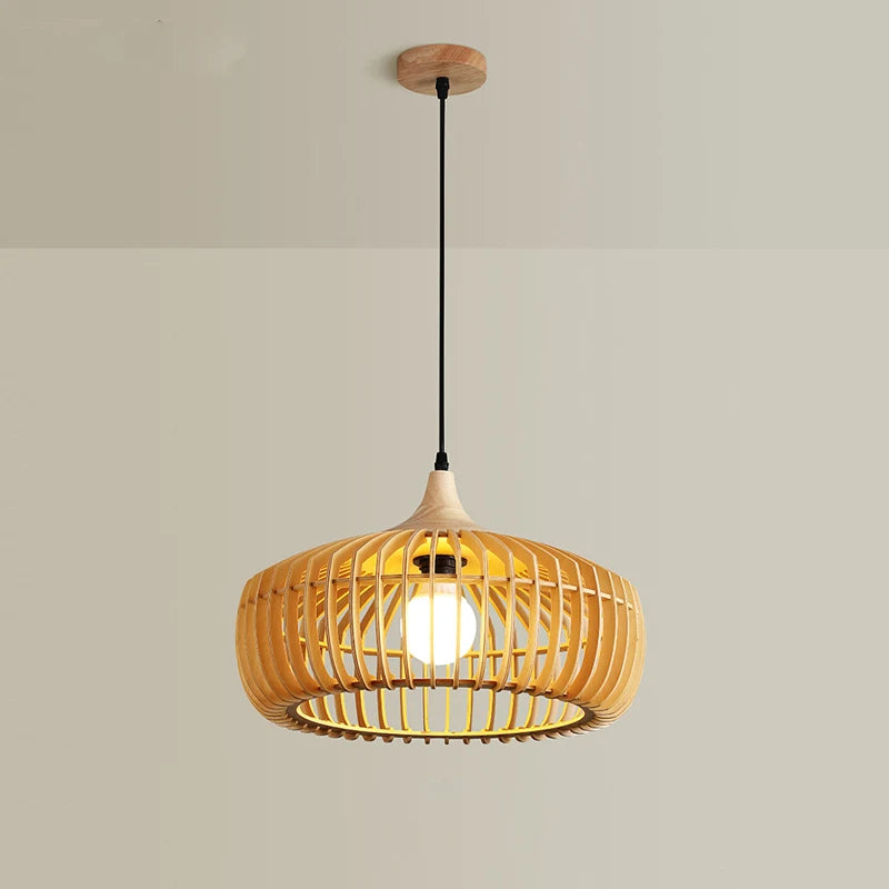 suspension nordique en bois pour décoration moderne et lumineuse - vue 4 sur 10