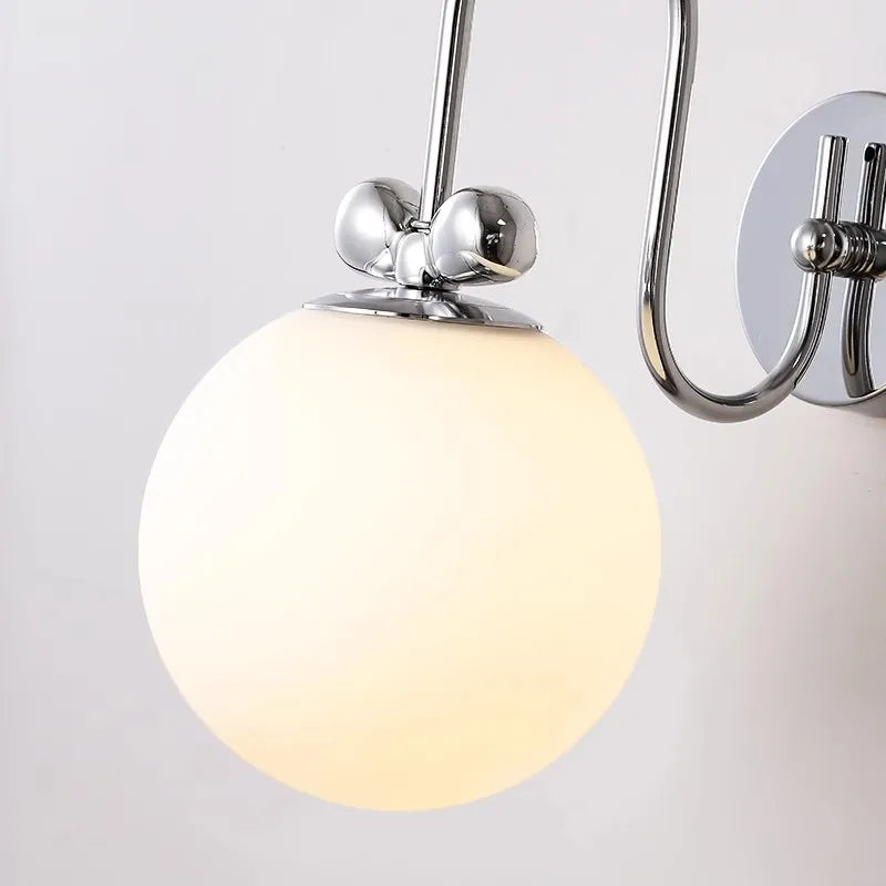 applique murale ronde bauhaus bowknot led chrome