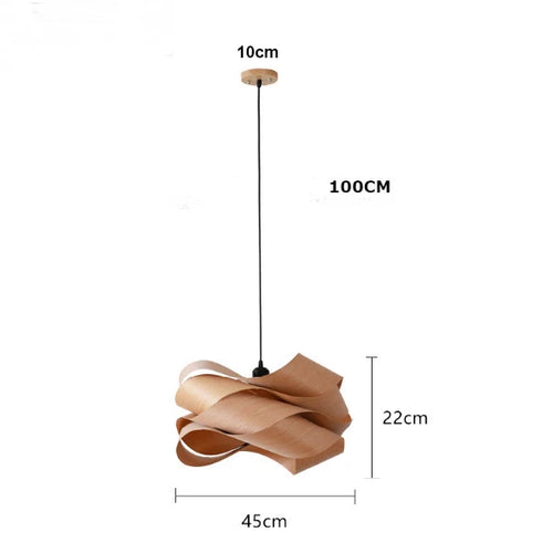 LED moderne lustre en bois chambre salon table basse décor lampe suspendue maison loft bambou lampes suspendues éclairage intérieur - vue 12 sur 19