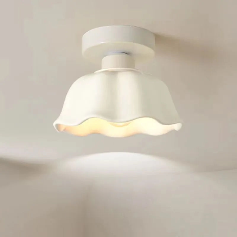 Plafonnier LED en céramique et verre crème