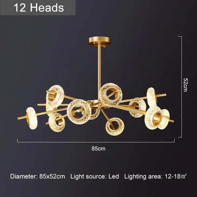 lustre moderne en cristal design pour décoration intérieure