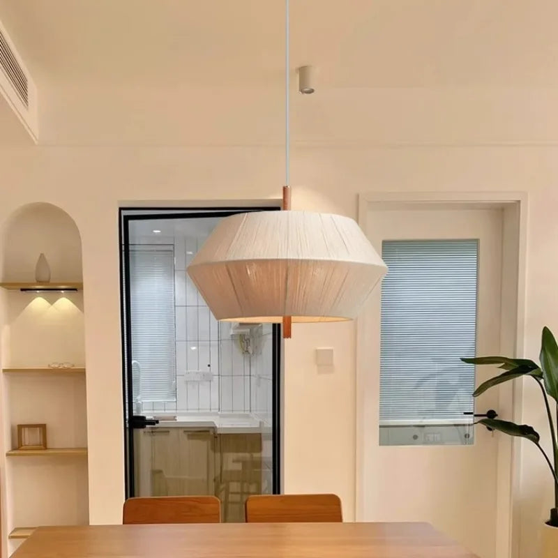 lustre en fil de coton nordique style wabi sabi pour décoration intérieure - vue 6 sur 9