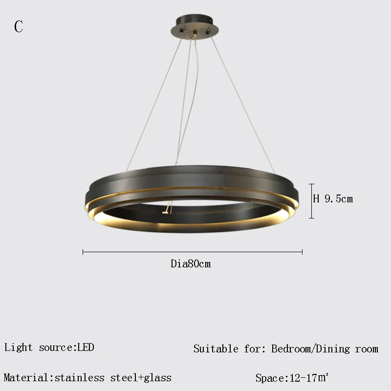 lustre minimaliste italien post-moderne led créatif décoratif