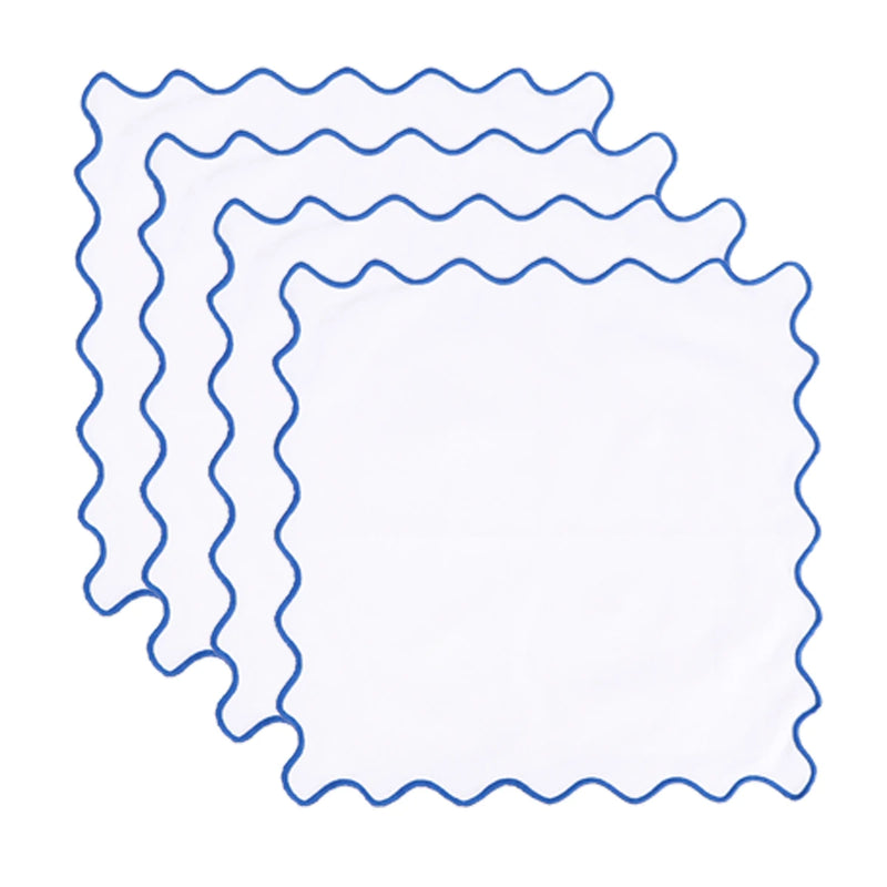 Serviette de table coton épais bord lotus pastoral