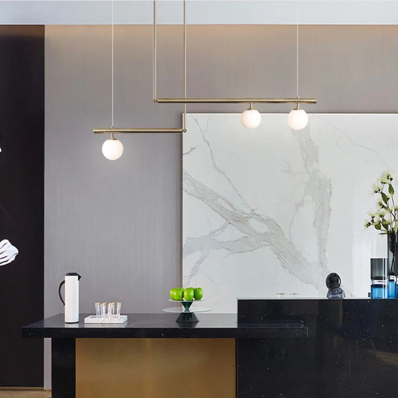 lustre design moderne abat-jour verre nordique éclairage bar luminaire suspendu - vue 5 sur 12