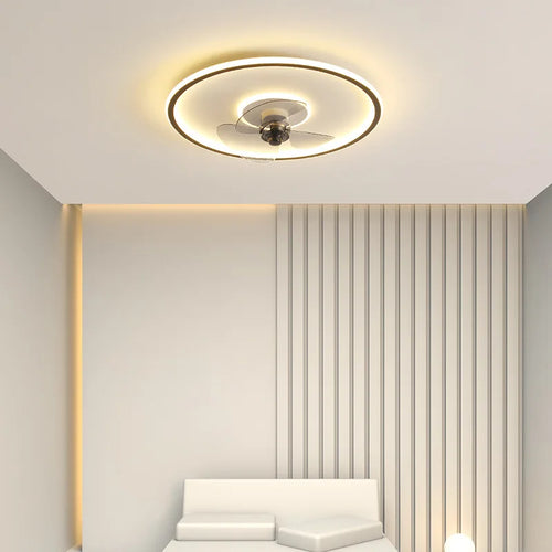 ventilateur de plafond intelligent avec télécommande et éclairage LED - vue 4 sur 11