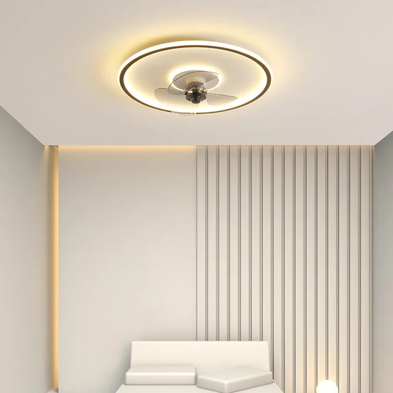 ventilateur de plafond intelligent avec télécommande et éclairage LED - vue 3 sur 11