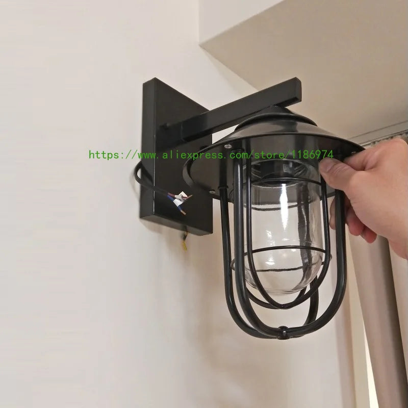 applique murale vintage nordique en fer étanche pour extérieur - vue 4 sur 9