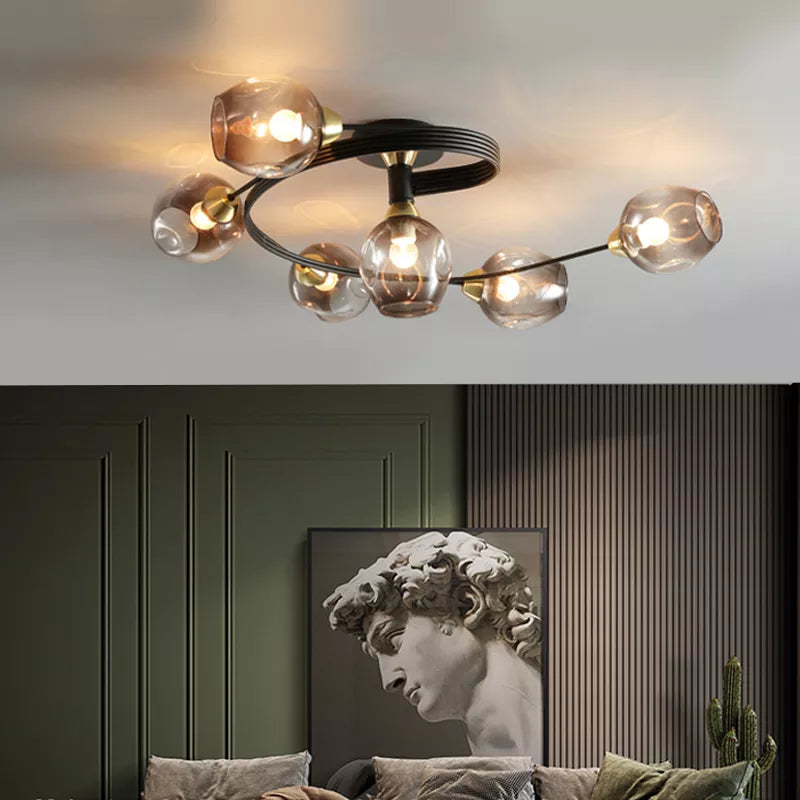 Suspension de plafond LED nordique pour salon salle à manger cuisine chambre moderne verre moléculaire suspendu lustre éclairage à la maison