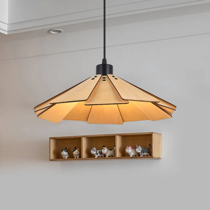 suspension wabi-sabi en bois avec luminaires led bricolage - vue 4 sur 14