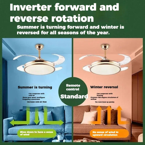 ventilateur de plafond moderne avec lumière et télécommande - vue 3 sur 7