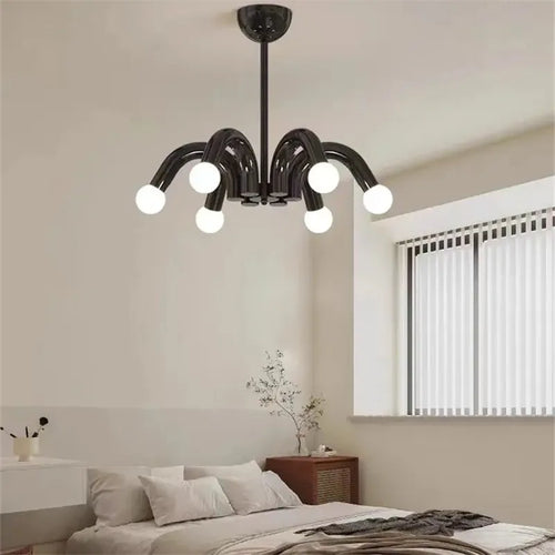 lustre nordique à led style art déco pour décoration élégante - vue 5 sur 9