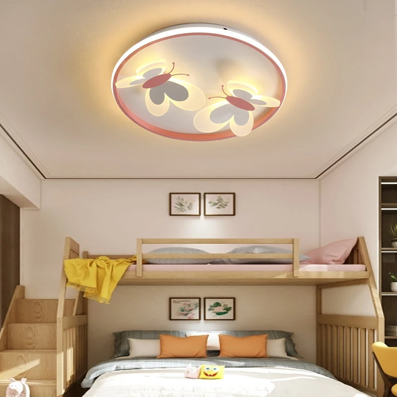 plafonnier papillon décoratif pour enfants lampes créatives d'intérieur