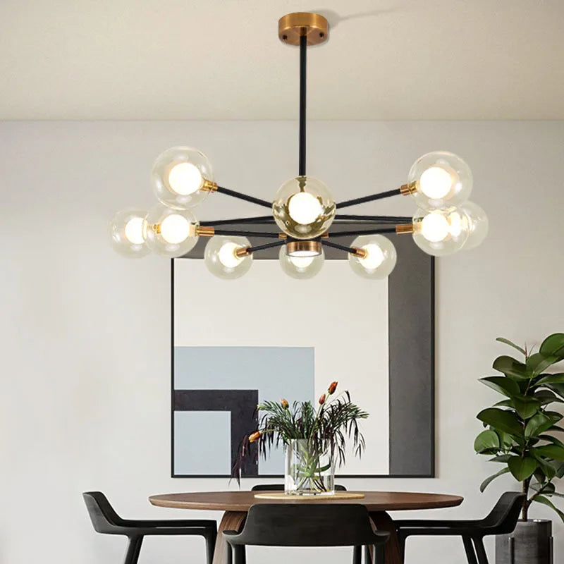 Nordic Bubble Glass Chandelier Pendant Lamp Ceiling Light Suspension Luminaire  for Living Room Bedroom - vue 3 sur 16