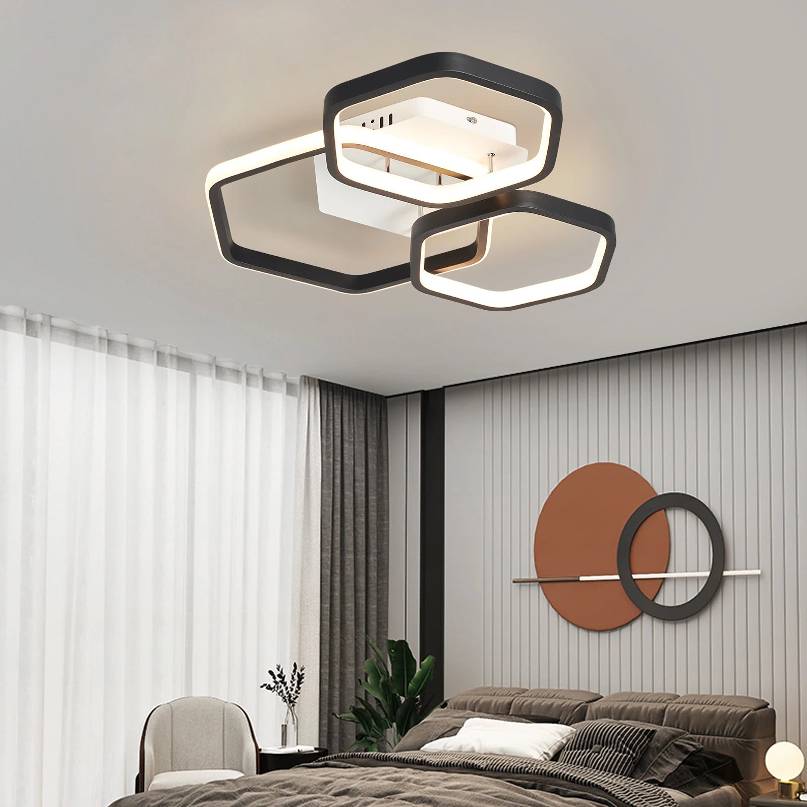 Modern Led Chandelier For Living Rooms, Bedrooms, Children's Rooms, Home Chandeliers, Working Together With Smart Home - vue 4 sur 9