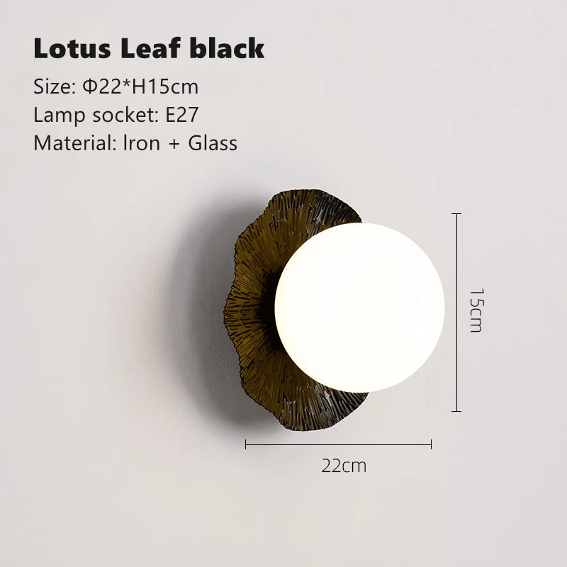 plafonnier doré de luxe style nordique feuille de lotus monté en surface