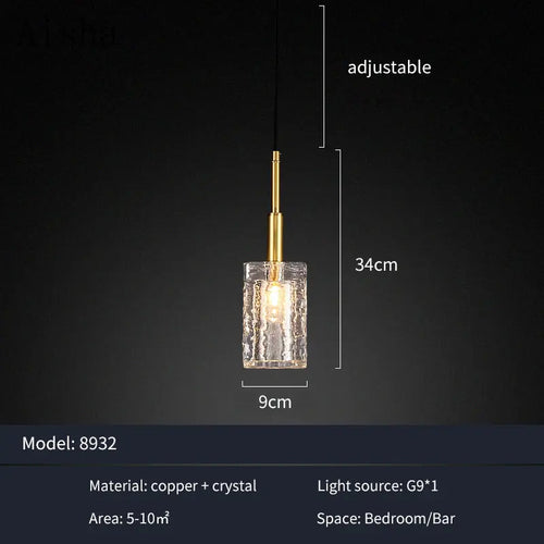 lustre en cristal doré design pour intérieur élégant et moderne - vue 7 sur 11