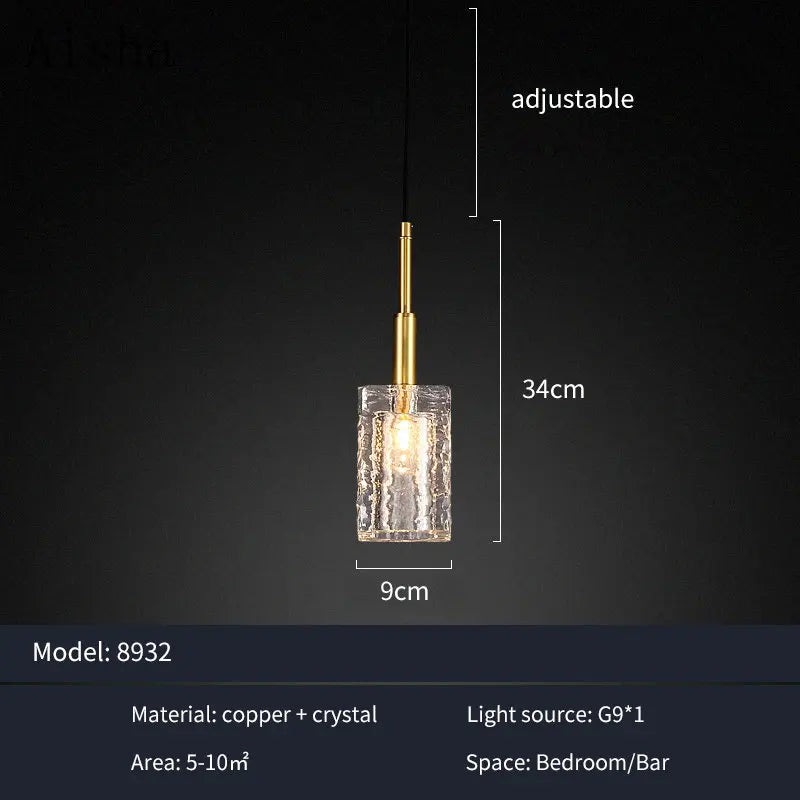 lustre en cristal doré design pour intérieur élégant et moderne - vue 6 sur 11