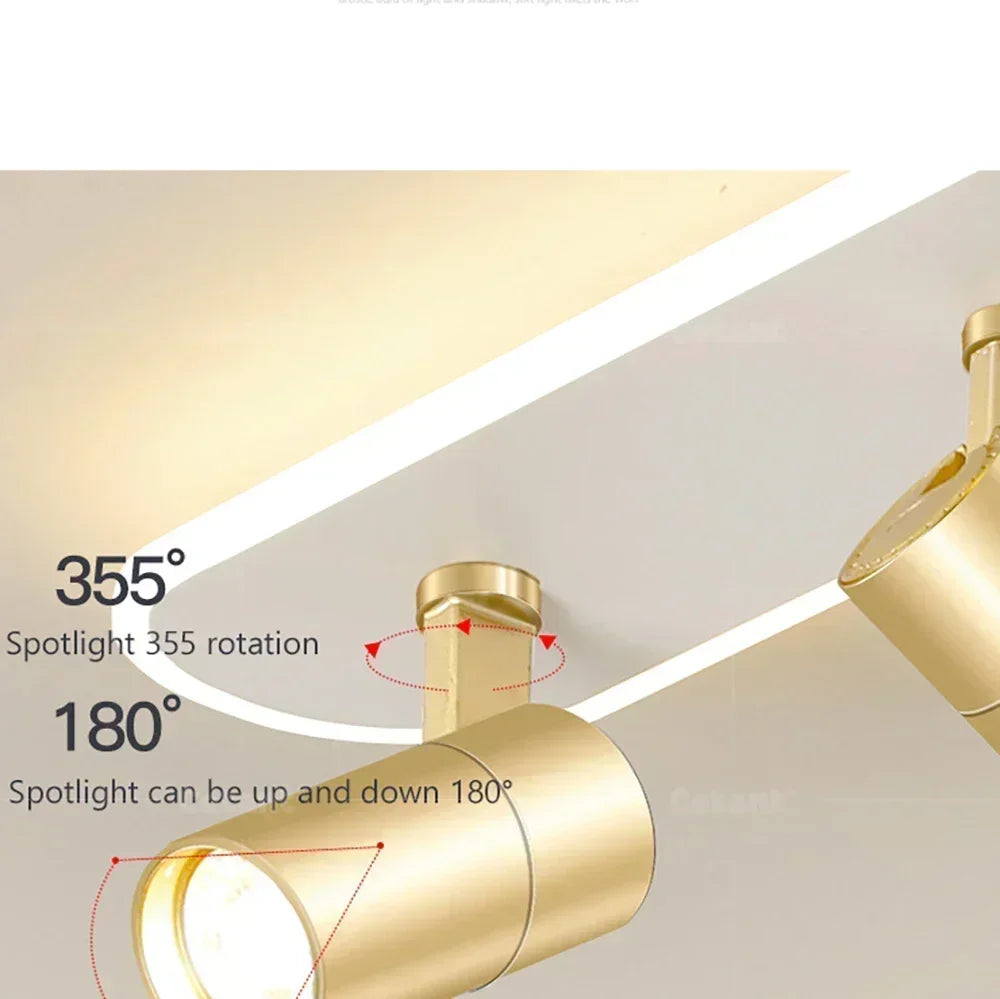 plafonnier moderne à leds avec projecteur pour décoration maison - vue 5 sur 26