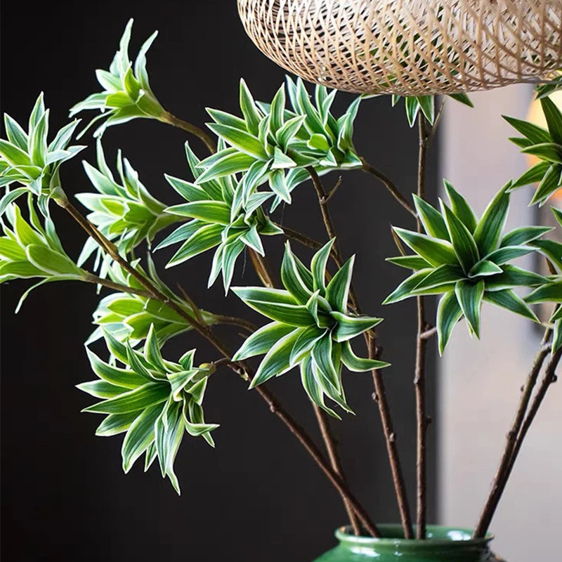 plante tropicale en pot avec palmier et bambou décoratif - vue 3 sur 18