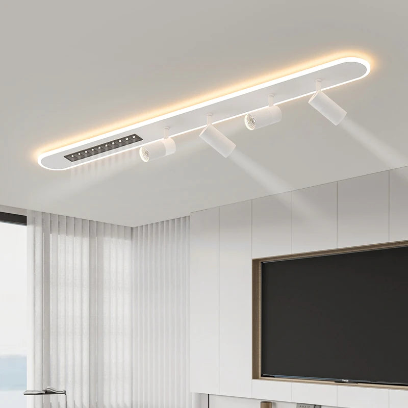 Plafonnier led nordique long pour intérieur avec projecteurs