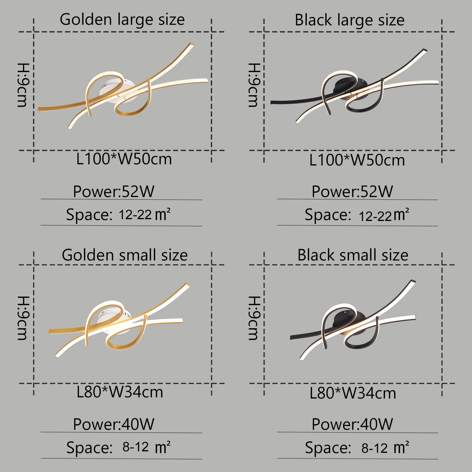 Modern Alexa LED Chandelier For Smart Home, Used In Living Room, Bedroom, Study, Lampara Technology Black/gold Modern Chandelier - vue 6 sur 10