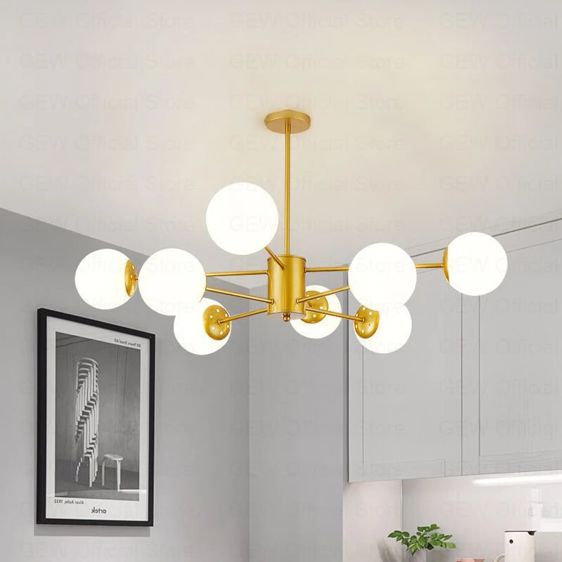lustre moderne magic bean en verre pour décoration maison - vue 3 sur 14