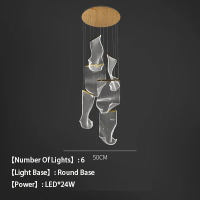 lustre en acrylique à led design pour décoration intérieure moderne - vue 12 sur 14