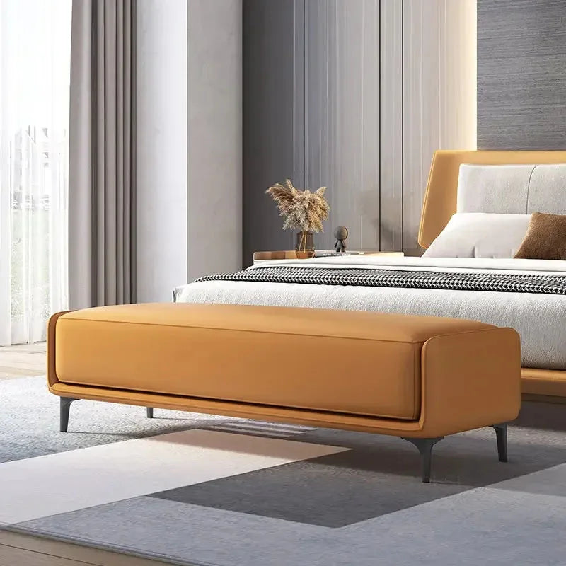 tabourets en cuir italien design pour salon et chambre - vue 7 sur 15