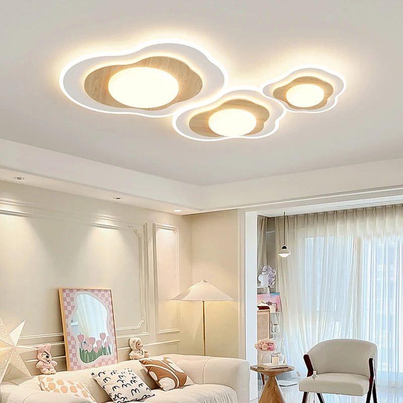 Plafonnier Chambre principale LED luxe blanc bois crème Style pour chambre salon salle d'étude vestiaire maison chaleureuse déco