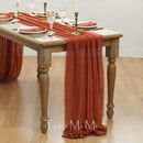 Chemin de table coton gaze style vintage mariage