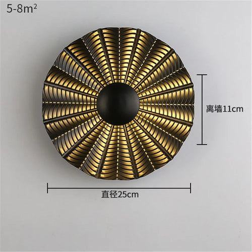 applique murale LED ronde en métal nordique décoratif pour intérieur moderne - vue 11 sur 23