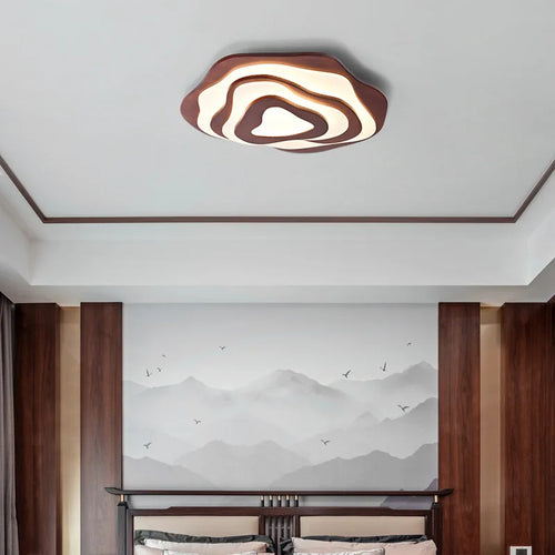 plafonnier led en bois design japonais moderne irrégulier décoratif
