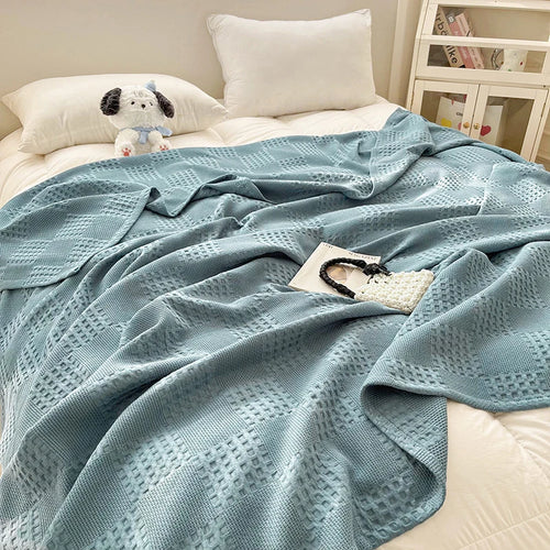 Plaid coton gaufré léger décoratif canapé chambre été