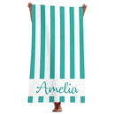 serviette de plage personnalisée rayures géométrique microfibre